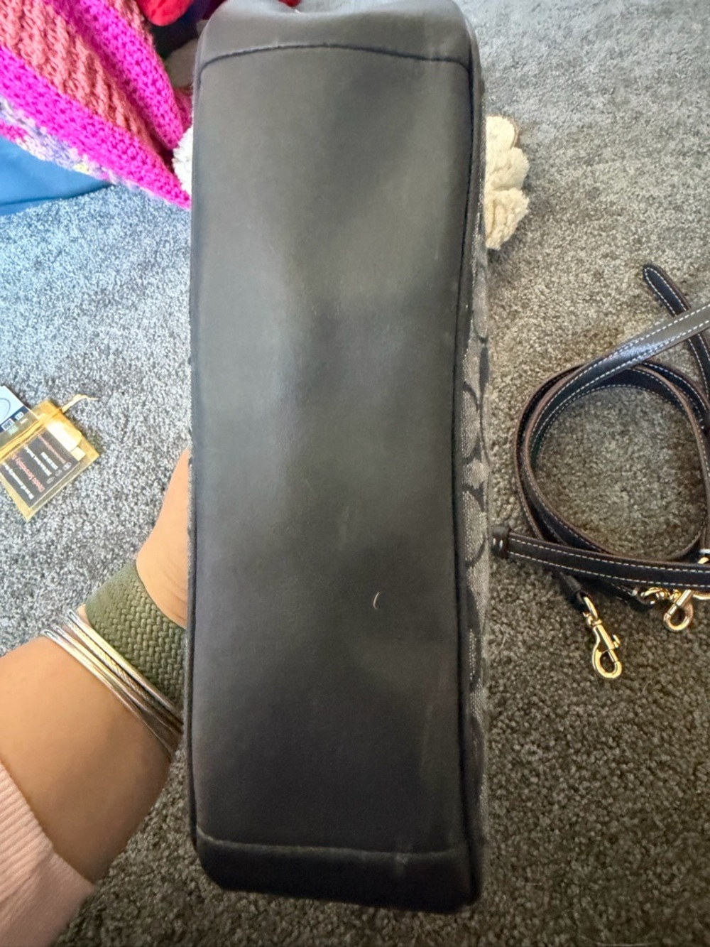 Coach Black Signature Denim Teri Small Shoulder Bag - Picture 5 of 8